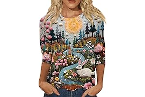 Amazing Casual Loose Fit Ladies Easter Tops