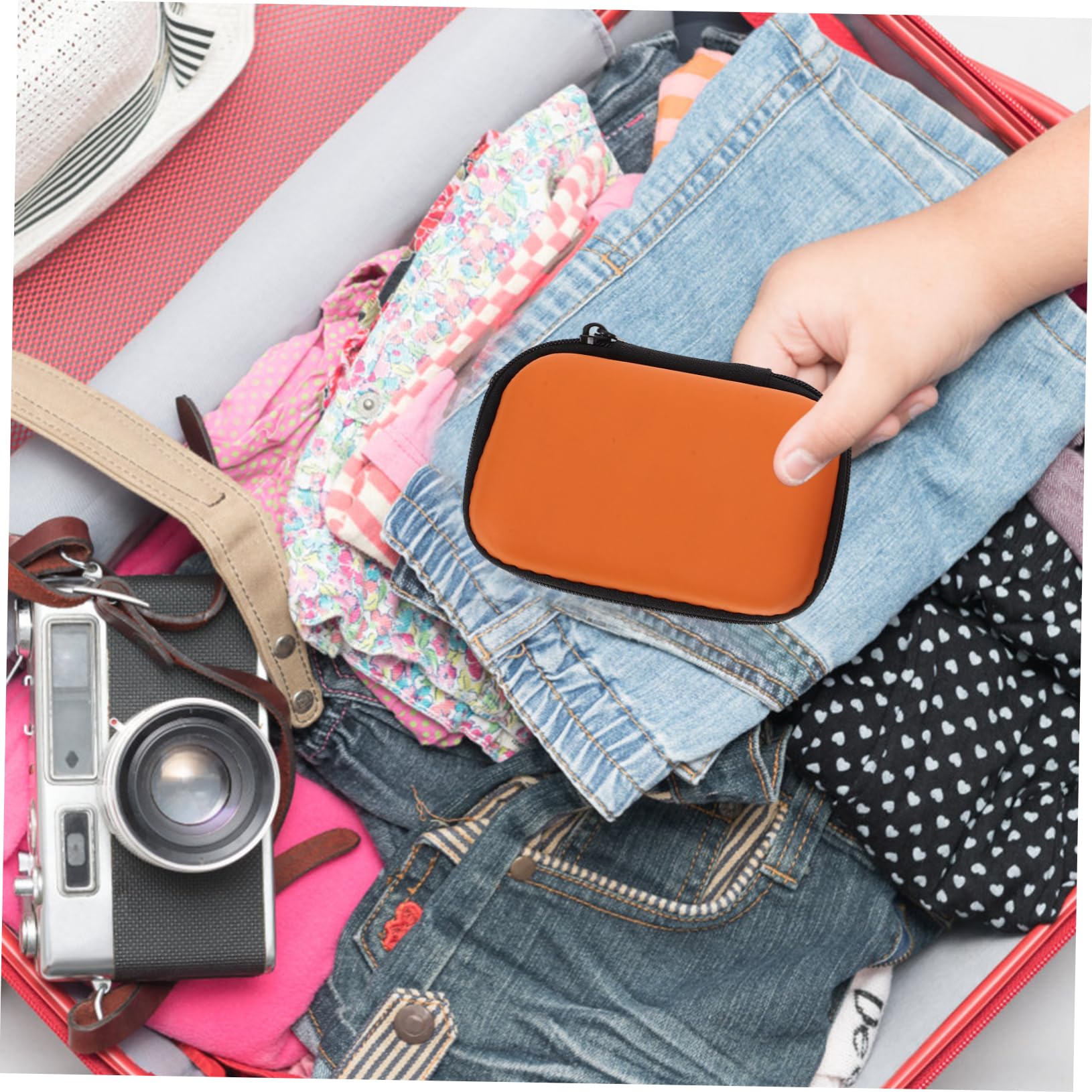 KONTONTY 2pcs Hard Drive Storage Box Electronics Carry Bag Hard Drive Case Enclosure Portable Carrying Case Travel Organizer