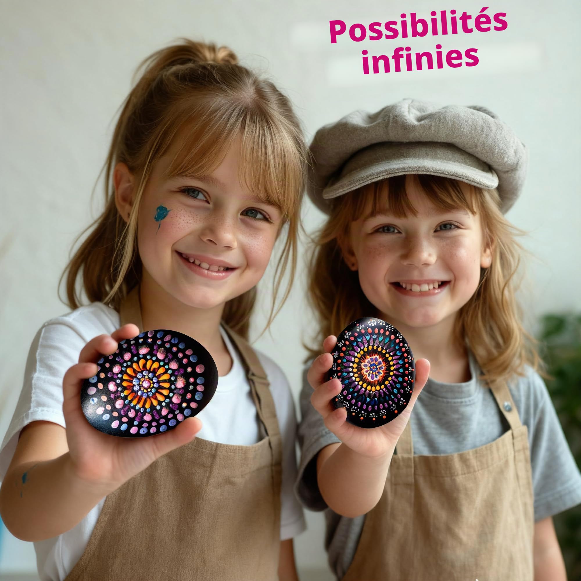 Piano Potato 10 Pièces Set de Pierres Mandala à Peindre pour Enfants, Kit de Bricolage pour Enfants à Partir de 6 Ans, Cadeau d'Anniversaire pour Filles & Garçons de 6-12 Ans
