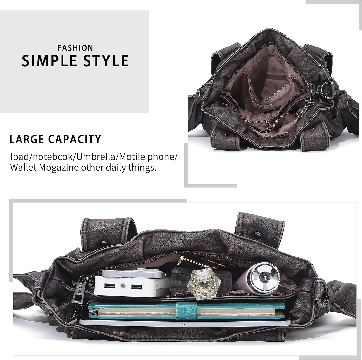 Angel Kiss Purses for Women Vegan Leather Retro Shoulder Bag for Women Multi-Pocket Purse and Handbags Crossbody Bags