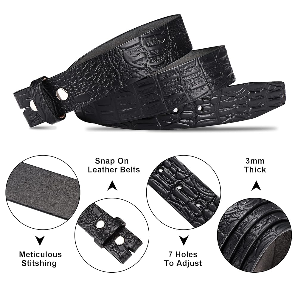 小物 LE LOSANGE BELT HJONES Men's Leather Belt Strap With Silver Snap On Belt