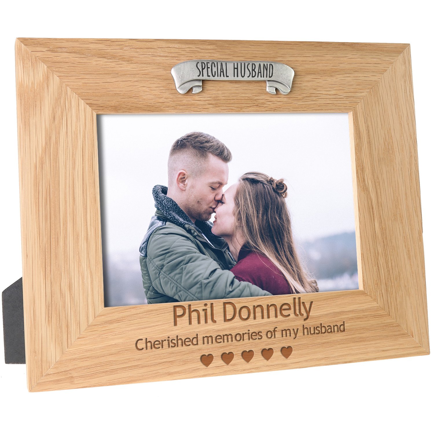De Walden Husband Memorial Engraved Oak Photo Picture Frame Remembrance Gift