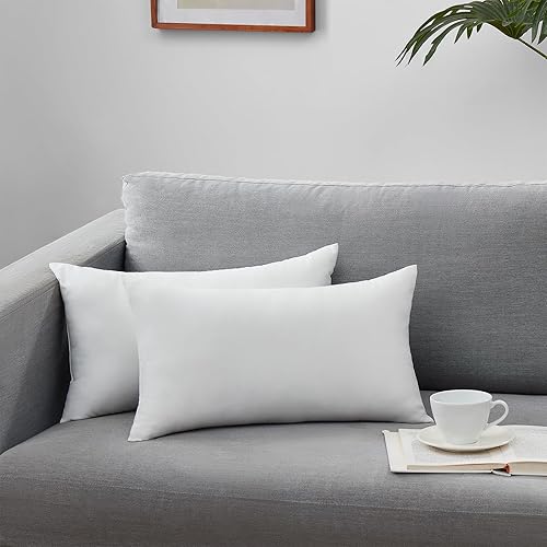 Miniatura 6 de Mr. Ye - Insertos de cojín de 20 x 12 pulgadas de plumón alternativos, rellenos de almohada decorativos esponjosos rectangulares para sofá, cama y
