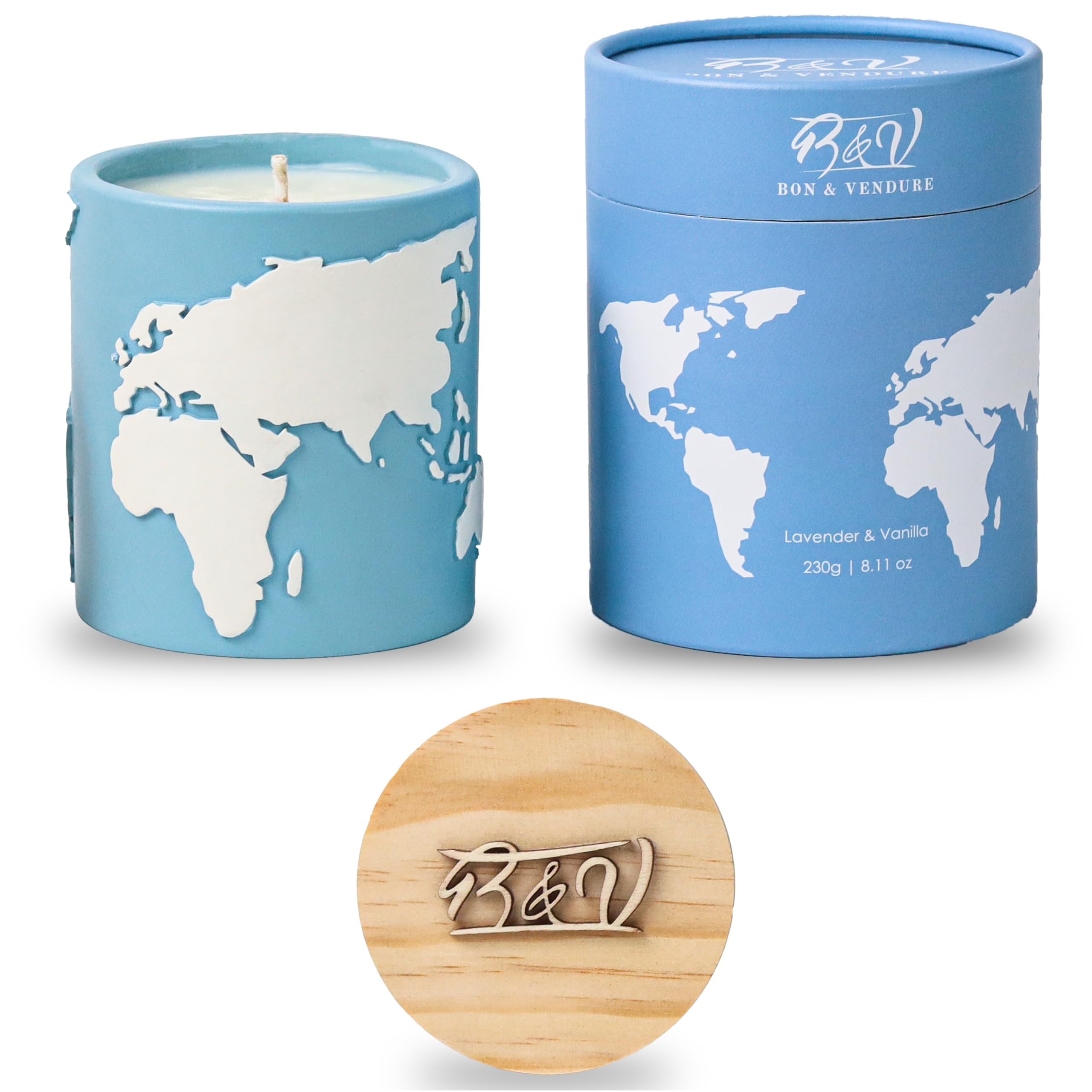 Bon&Vendure's Luxury Scented Candle, Soy Wax Upto 65-Hours of Burning time. Hand-Poured, Relaxing, Calming, Soothing, Mood-Enhancing. Non Toxic, Clean Burning.