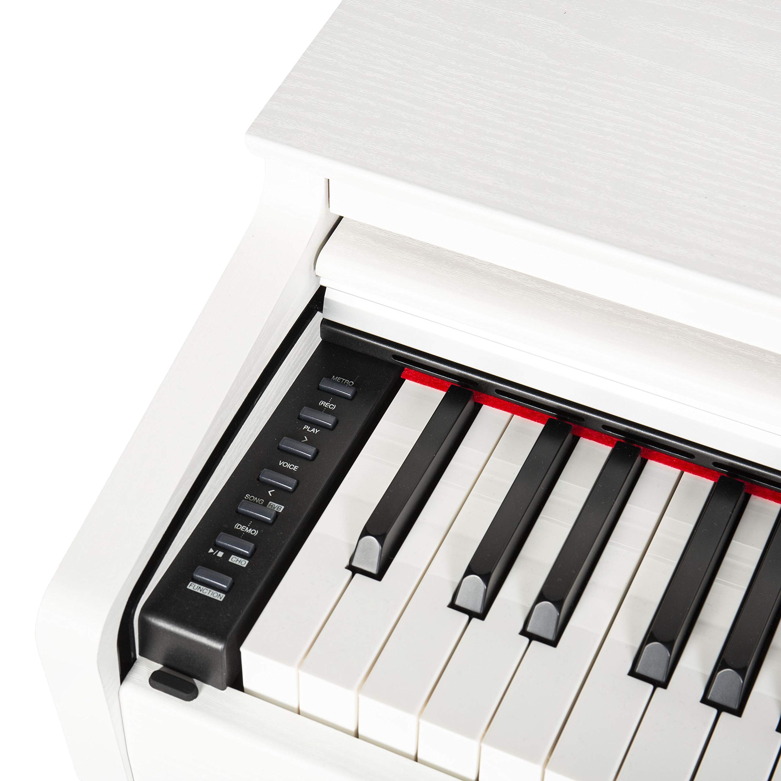 Fame DP-2000 E-Piano mit Hammermechanik, 88 anschlagdynamischen Tasten, 16 Klangfarben, 128-stimmiger Polyphonie, Aufnahme-Funktion, Twinova-Modus und Hall/Chorus-Effekten - Weiß
