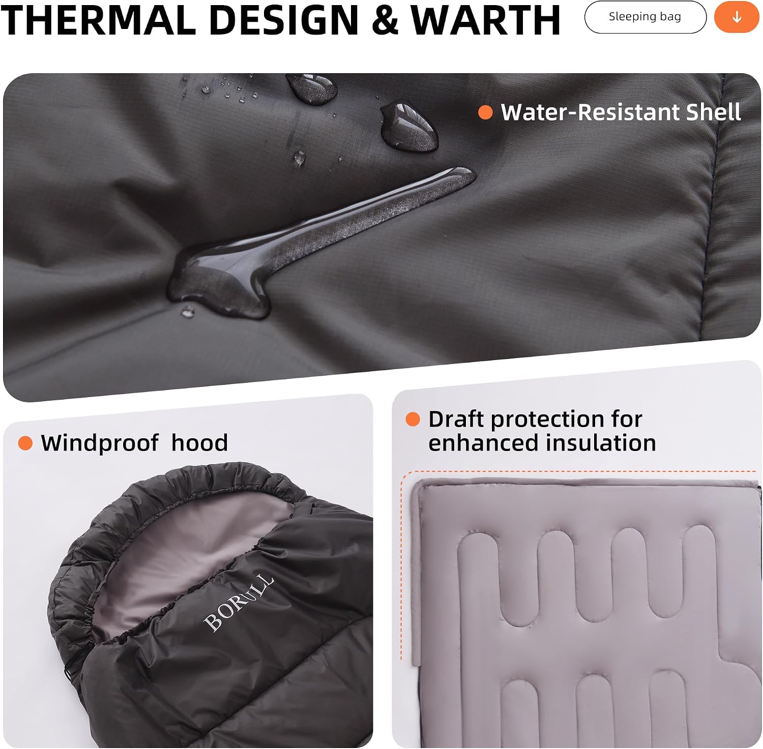 3-4 Season Sleeping Bags for Adults Kids Warm Cold Weather Lightweight Camping Sleeping Bag with Waterproof Compression Sack Portable for Backpacking Hiking Travel Outdoor Indoor Hotel