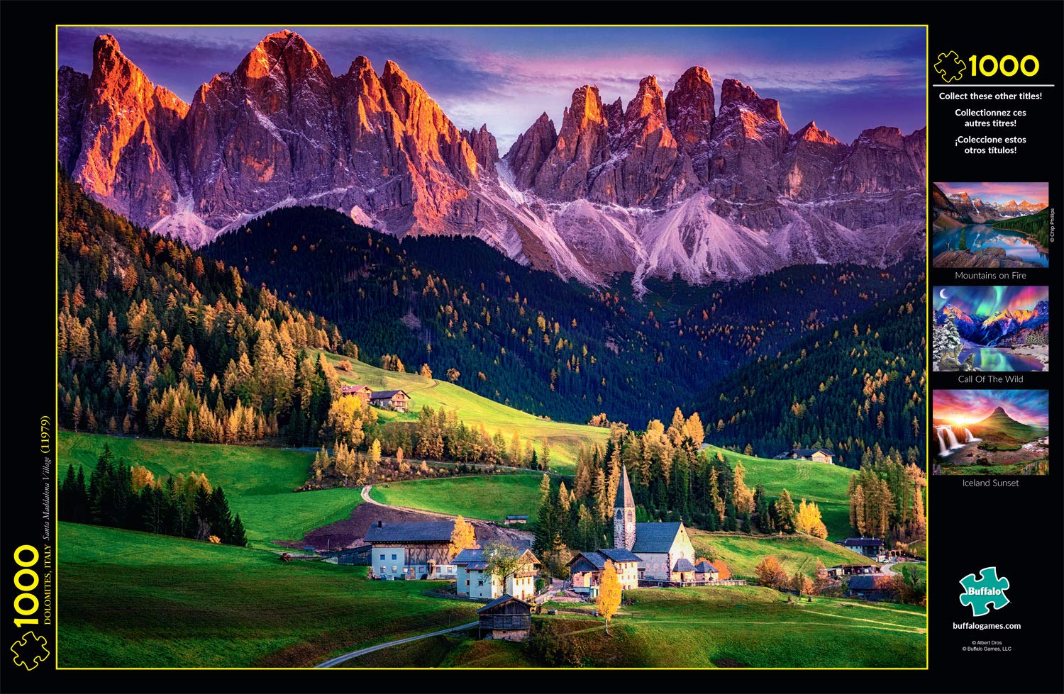 Buffalo Games - Dolomites, Italy - Rompecabezas de 1000 Piezas, Color Verde