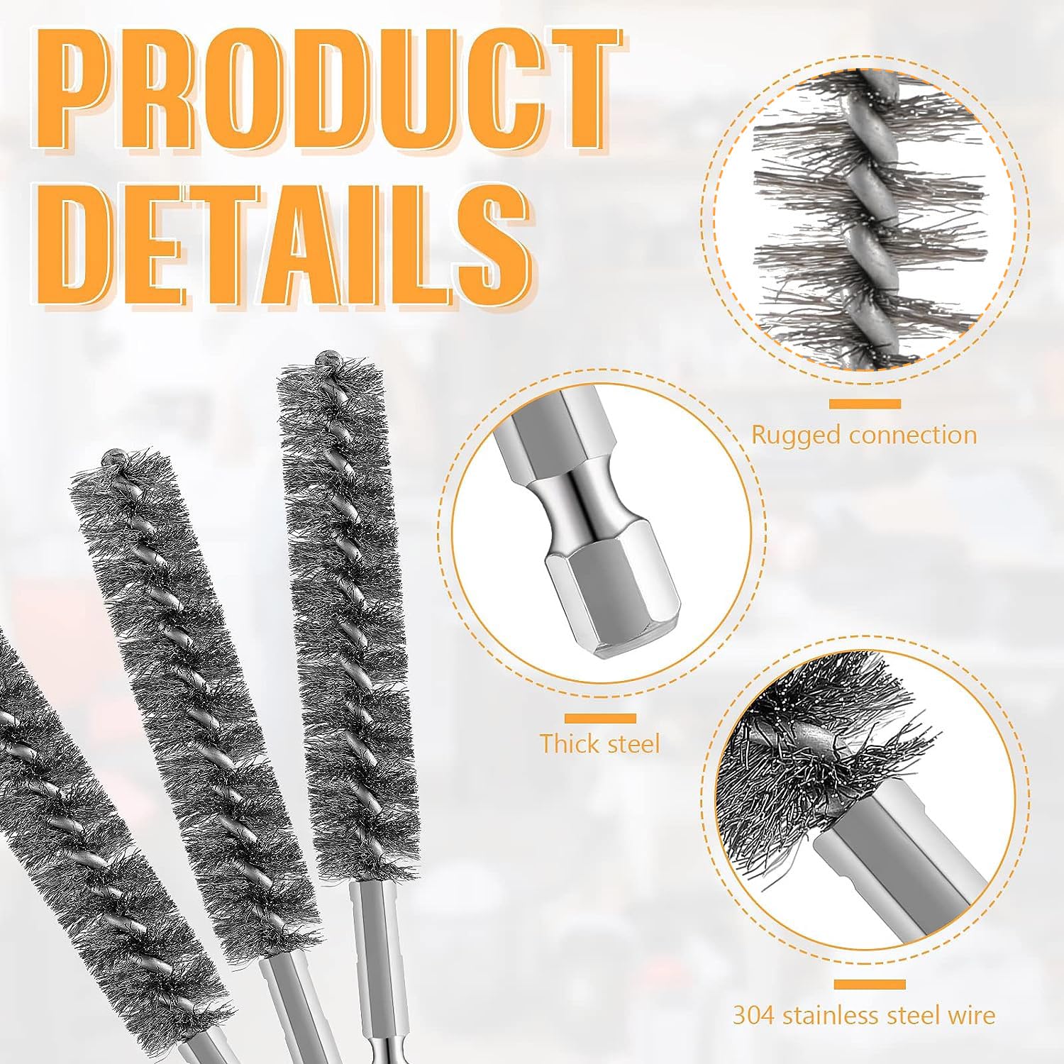 Paille De Fer 6 Pièces Brosse Métallique En Acier Inoxydable Cleaning Brush Goupillon Nettoyage Un Barbecue Brosse Visseuse