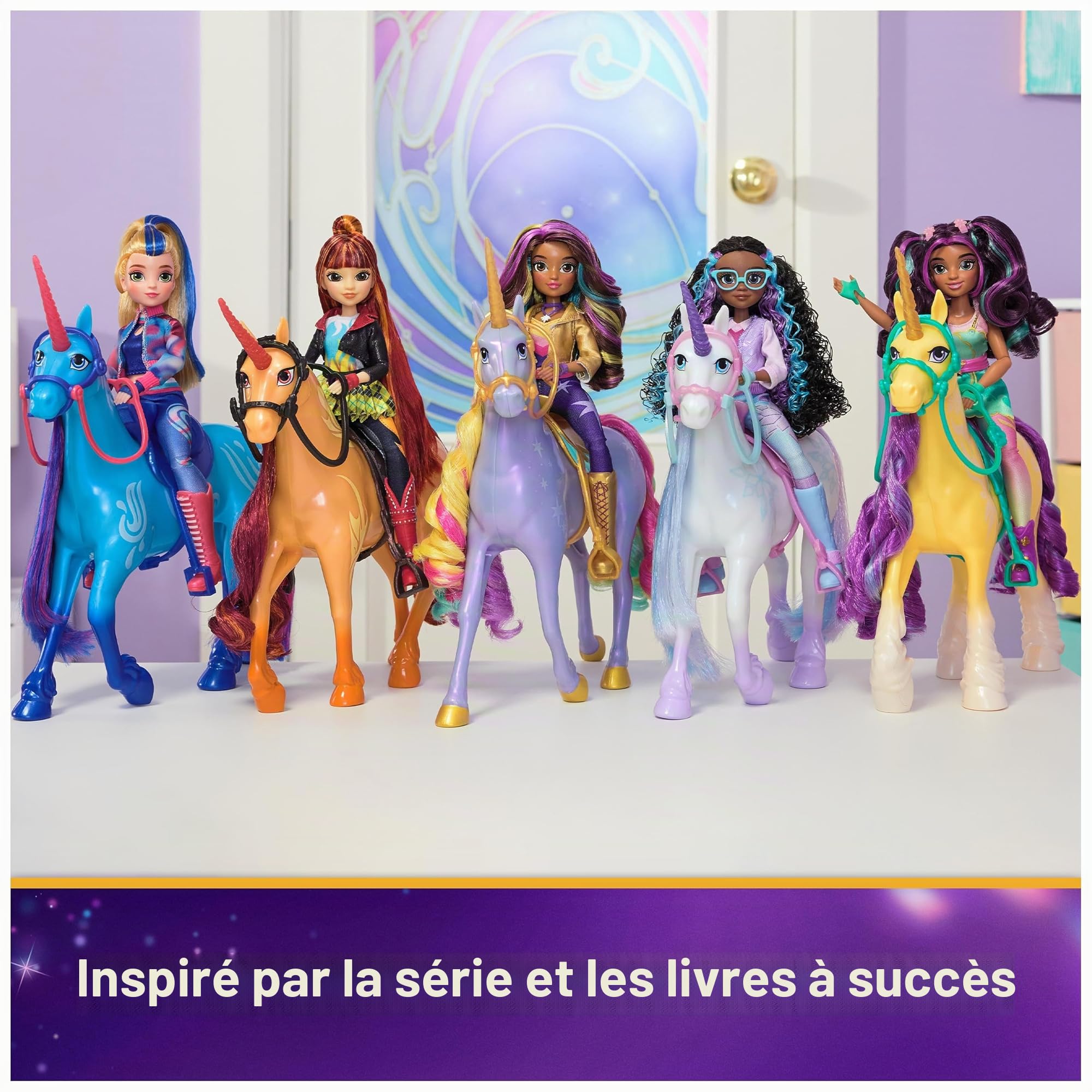 Unicorn Academy, Cinder Licorne avec Mouvement de tête, 2 Accessoires d'équitation, 27,9 cm, Compatible avec Les poupées Valentina Fashion, poupées et Jouets Licorne pour Filles
