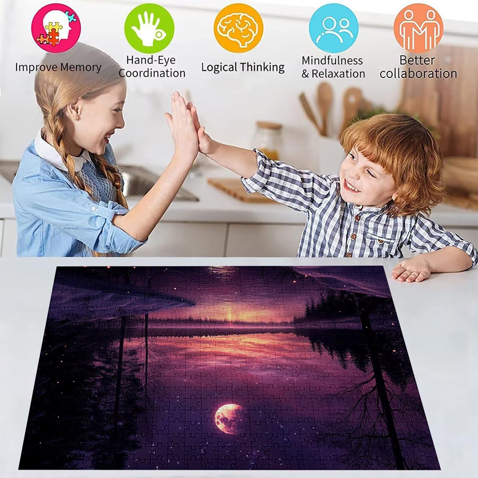 Puzzle 5000 elementów leśnych puzzle dla dorosłych jezioro 156 x 105 cm unikalne rzemiosło klasyczne 3D drewniana układanka do rodzinnych gier biznesowych, układanka do samodzielnego wykonania nawet