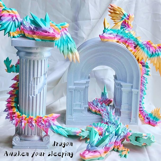 Dragón Impreso 3D 18 Pulgadas Flexible con Alas Multicolor miniatura 9