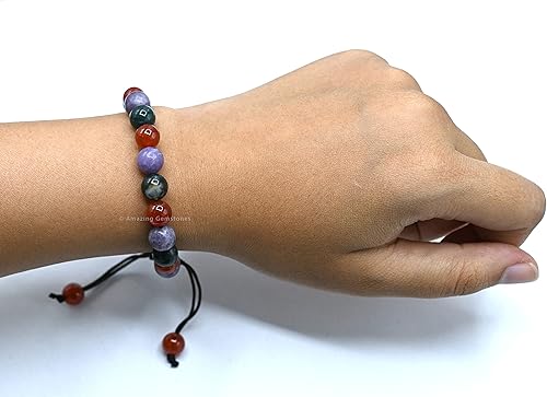 Miniatura 32 de Natural Healing Crystal Bracelet for Women - Mens Bracelet Energy Balancing Gemstones Set - Adjustable Stone Bead Bracelet for Men and Women - Anger