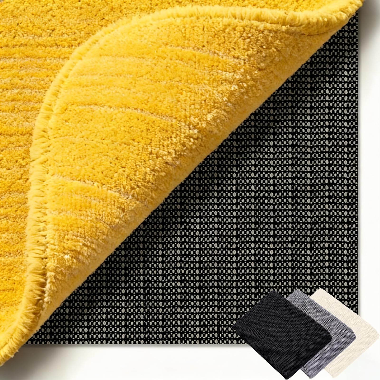 sous-Couche Antidérapante 140 x 270 cm Réutilisable et sans Odeur, Découpable, Lavable, Taille Personnalisable, Tapis Antidérapant Polyvalent pour Tous Types de Sols, Noir