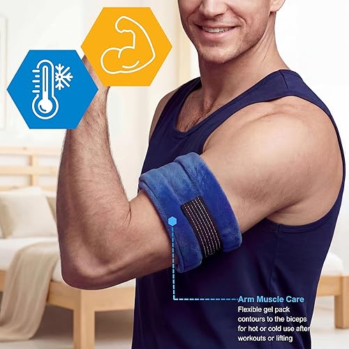 Miniatura 3 de MED PRIDE Paquete de gel caliente reutilizable y cinturón de terapia de frío con funda [2 unidades], bolsa de gel caliente para microondas para