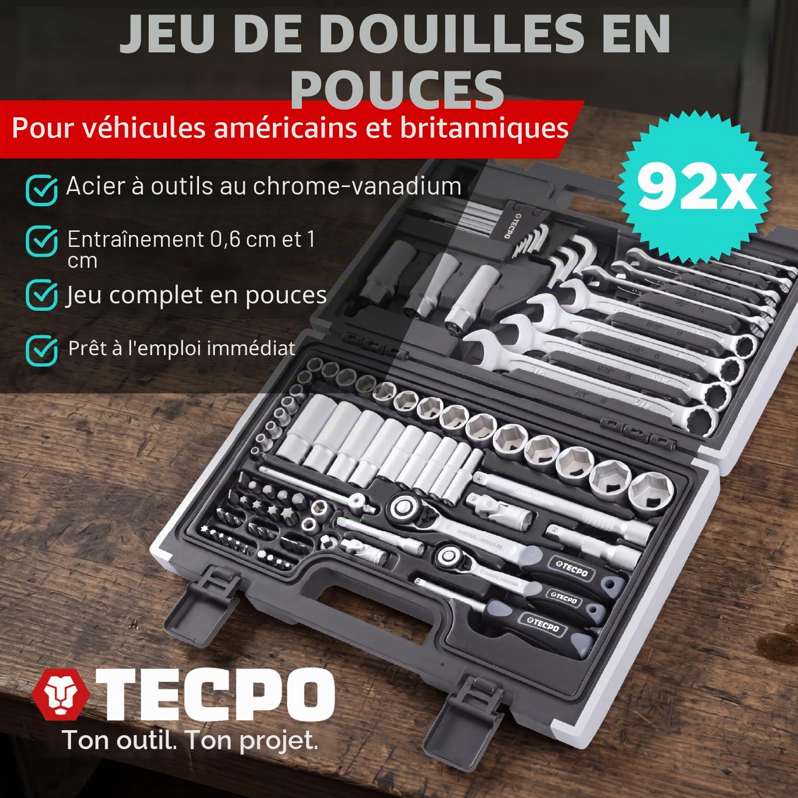 TECPO 300383 Kit d'outils et de clés à cliquet Harley