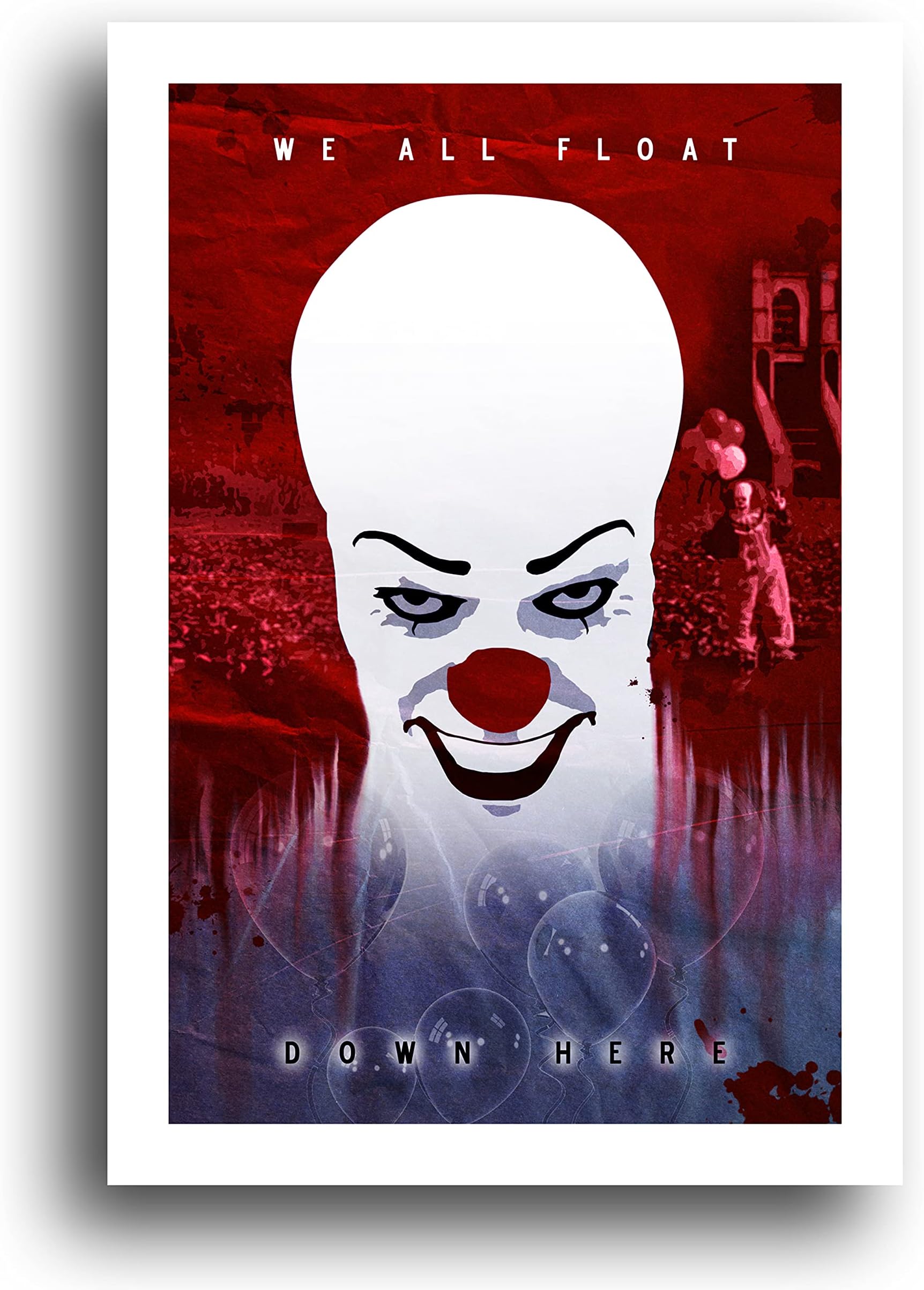 Stephen King's IT Pennywise the Clown - 13x19 Minimalist Horror Art Poster Print