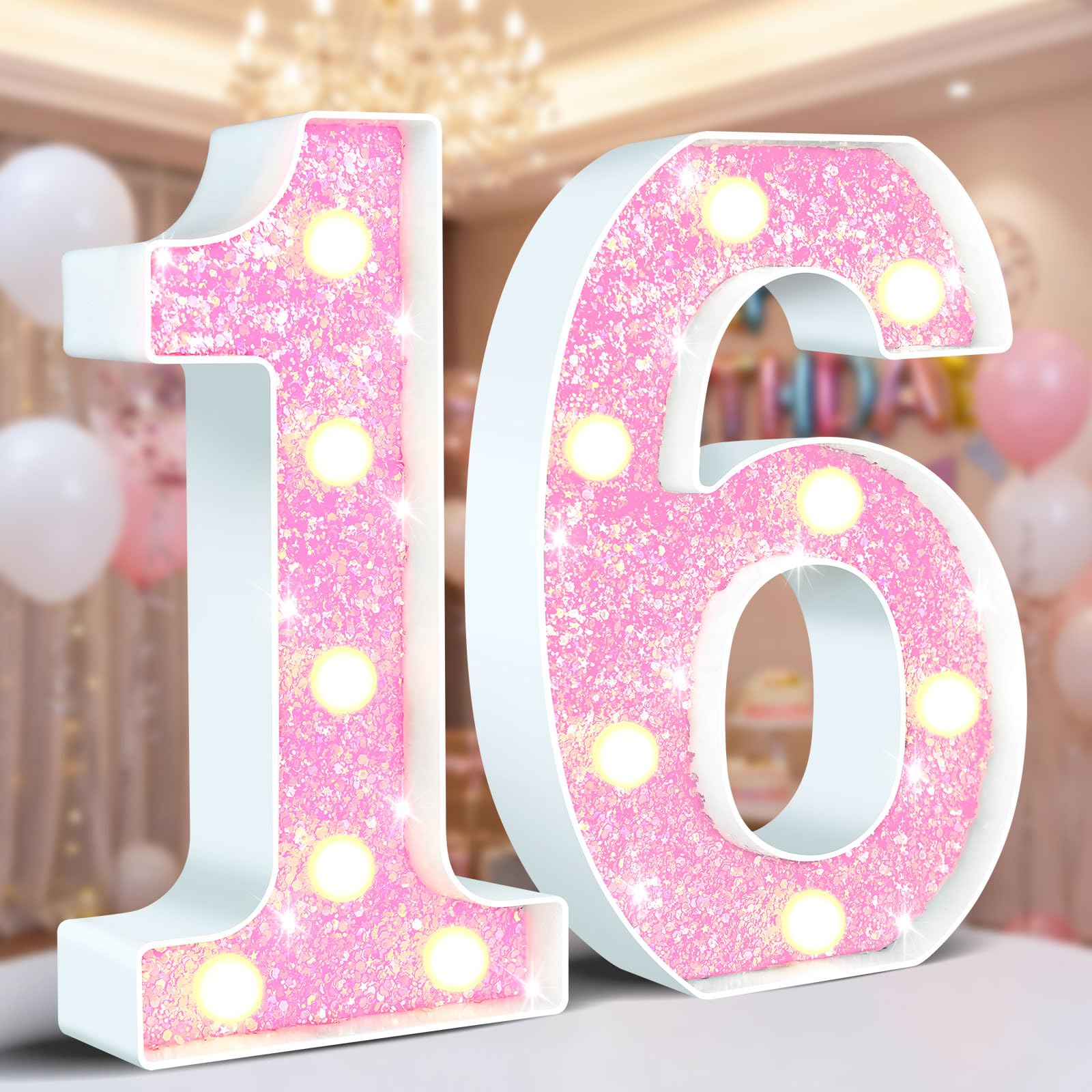 Ledido LED Light Up Marquee Numbers Sign - Cool & Warm Light up Numbers for 40th Birthday Decorations, LED Number Lights for Wedding Anniversary Grad Home Bedroom Table Wall Party Decor, Number 40 — view 28