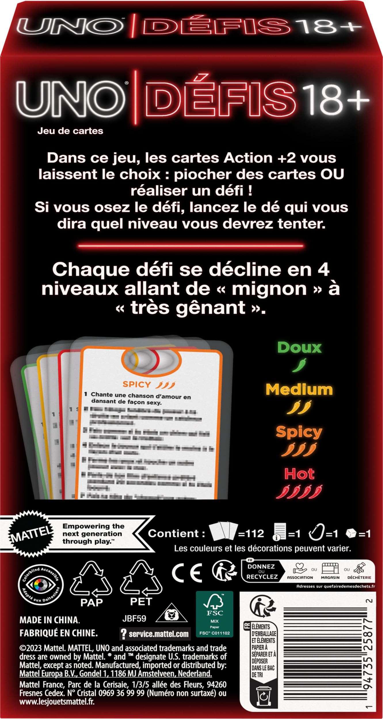 Mattel Games UNO DARE Adults Only, Version: French, JBF59, Multi-coloured - Image 2