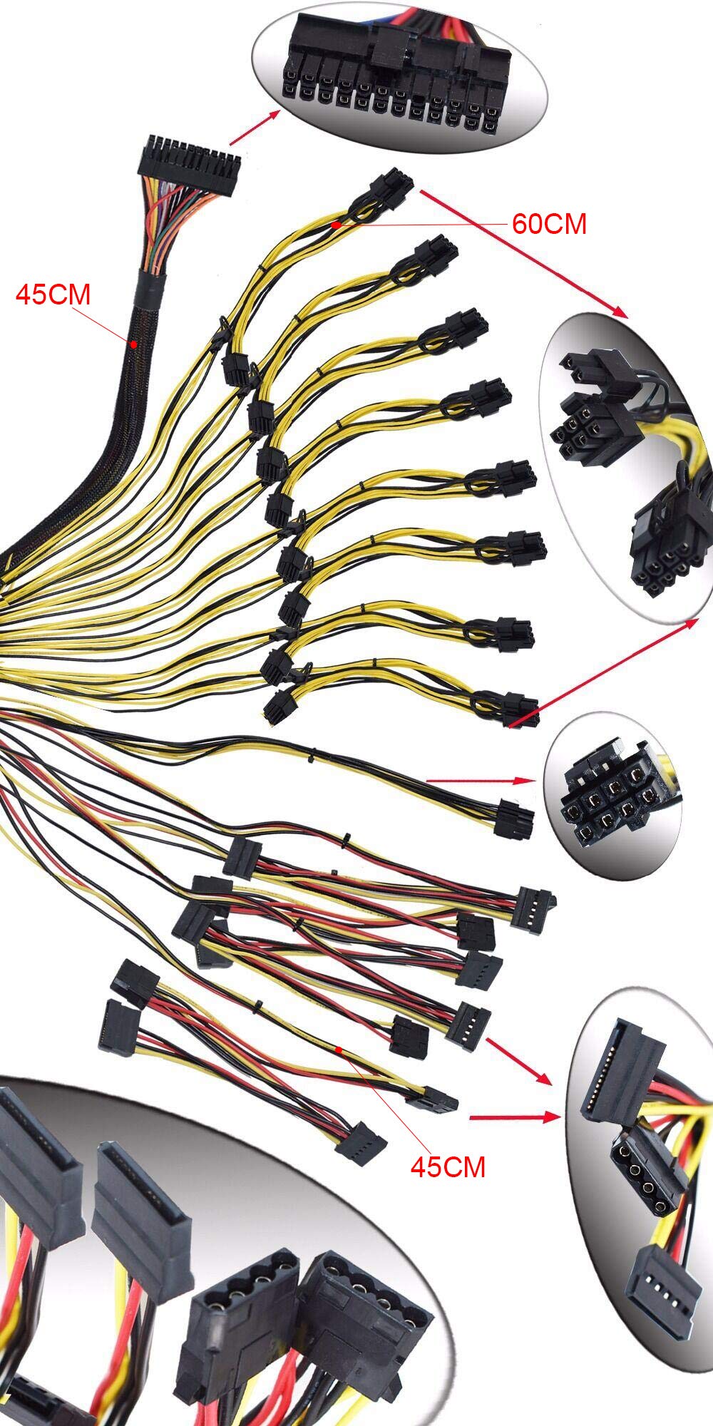 Amazon.com: 2000W 180-260V ATX Mining Bitcoin Power Supply 95% High  Efficiency for Ethereum ETH S9 S7 L3 8GPU Cards Support Max : Electronics