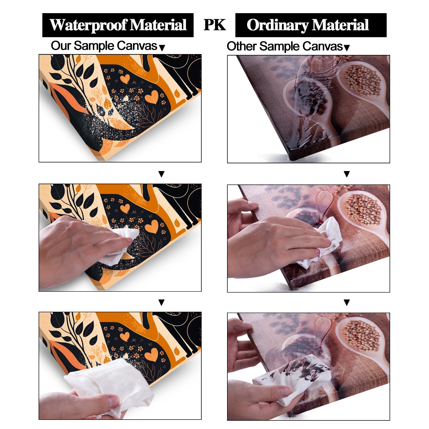 Quadri Su Tela Paesaggio Cascata - Set 3 Pezzi 30x30cm, Con Cornice, Per Parete - Foto 8