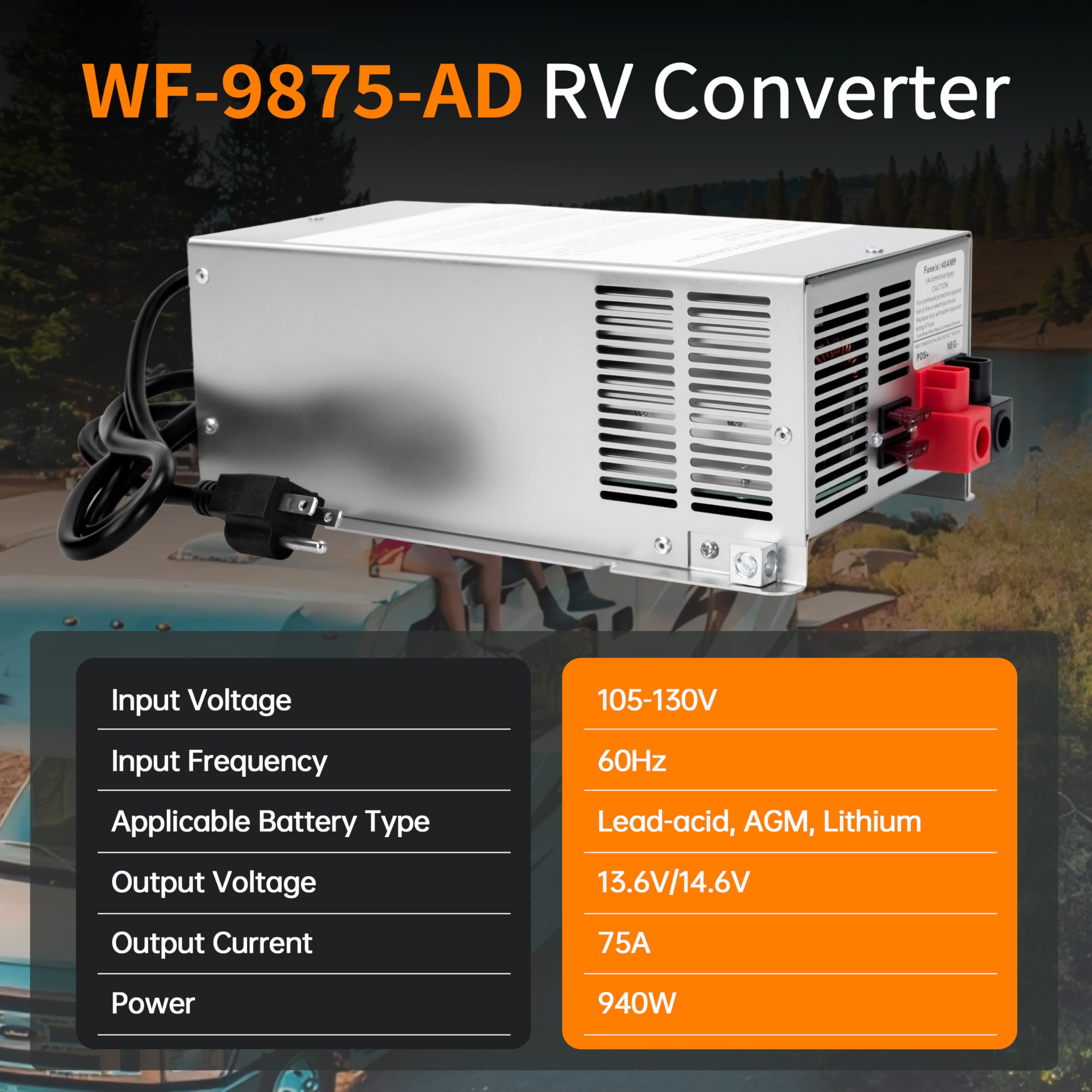 WF-9875 75 Amp RV Power Converter - Montaggio su ponte