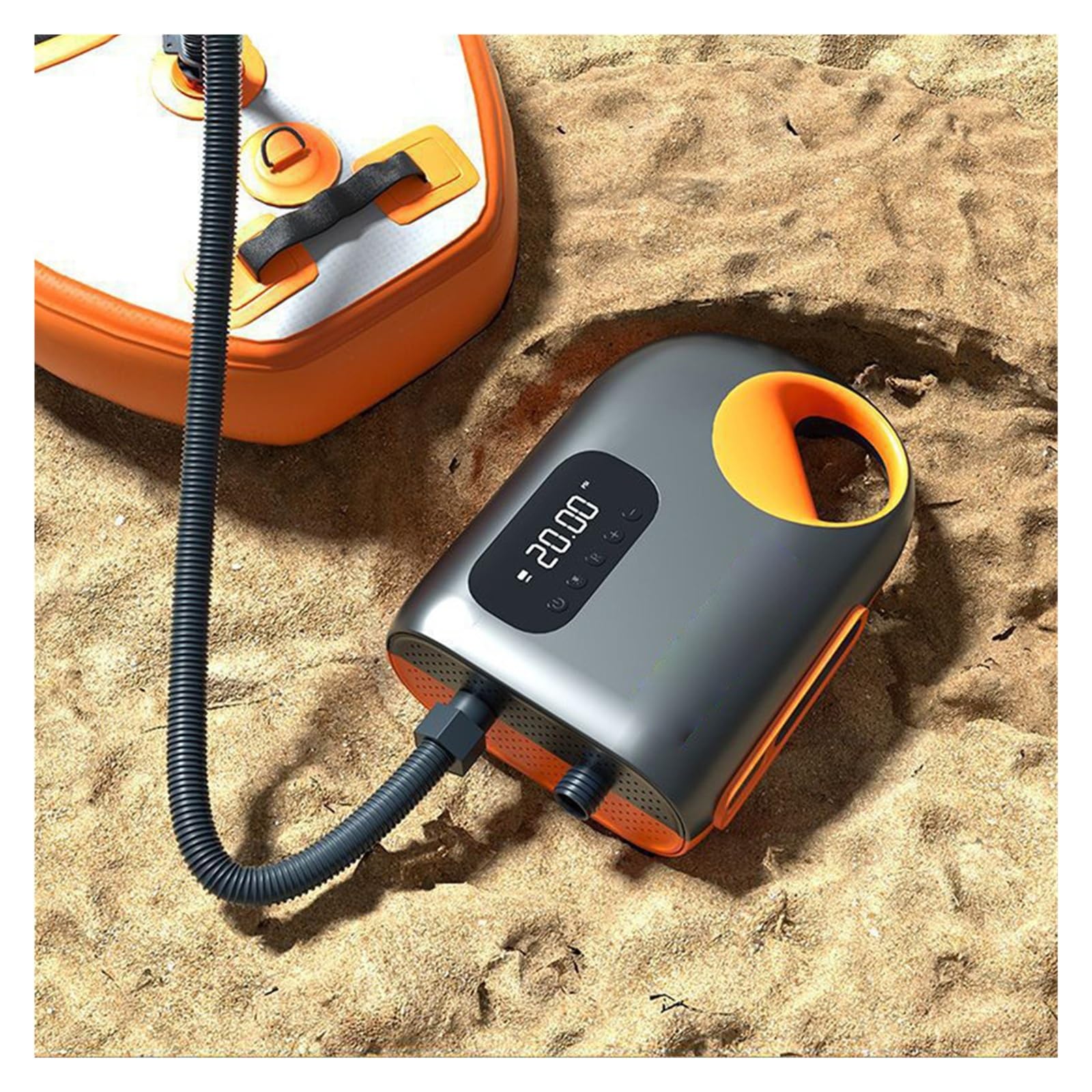 Elektrische Luftpumpe, 20PSI Bordpumpe Aufblasbares Boot Elektrische Luftpumpe mit automatischer Abschaltung Tragbarer Luftkompressor