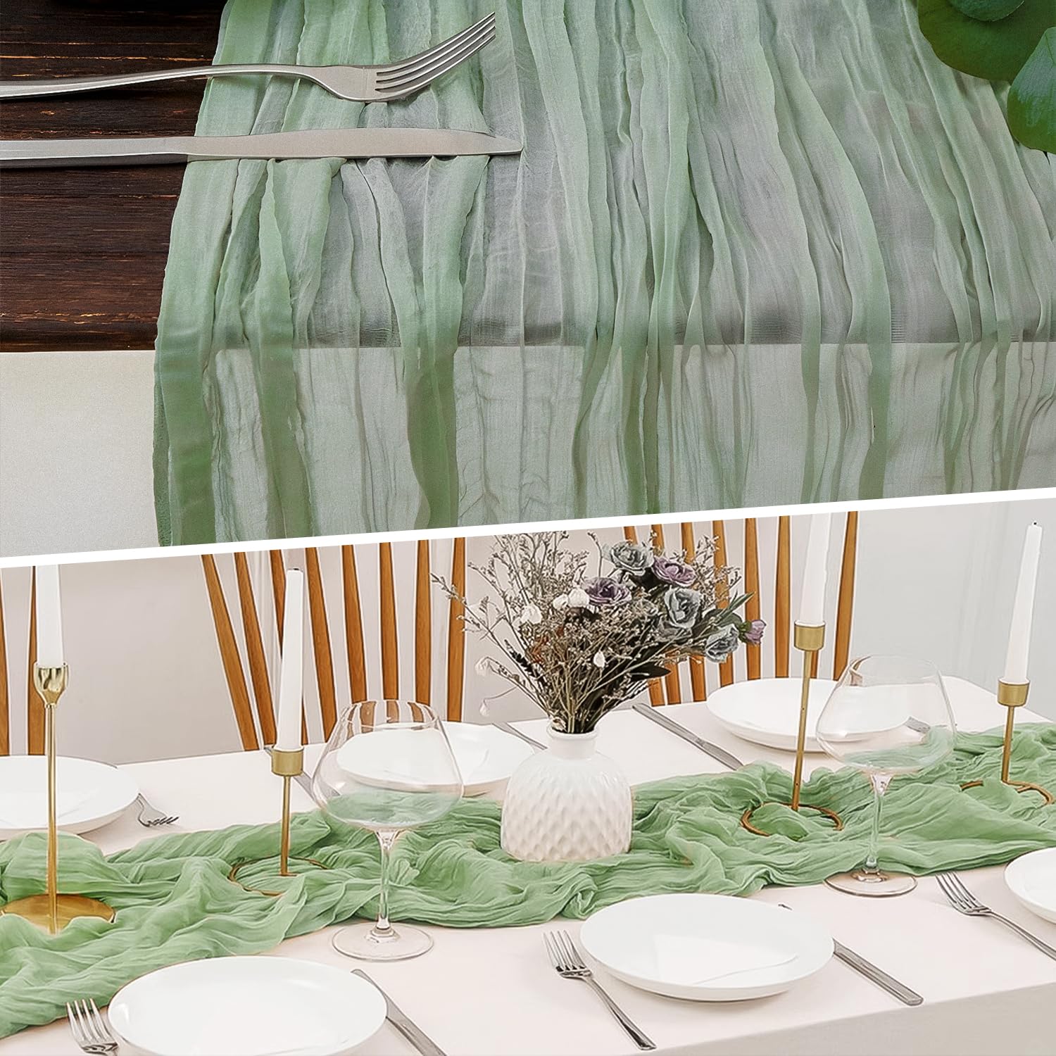 Lot de 10 chemins de table - Vert