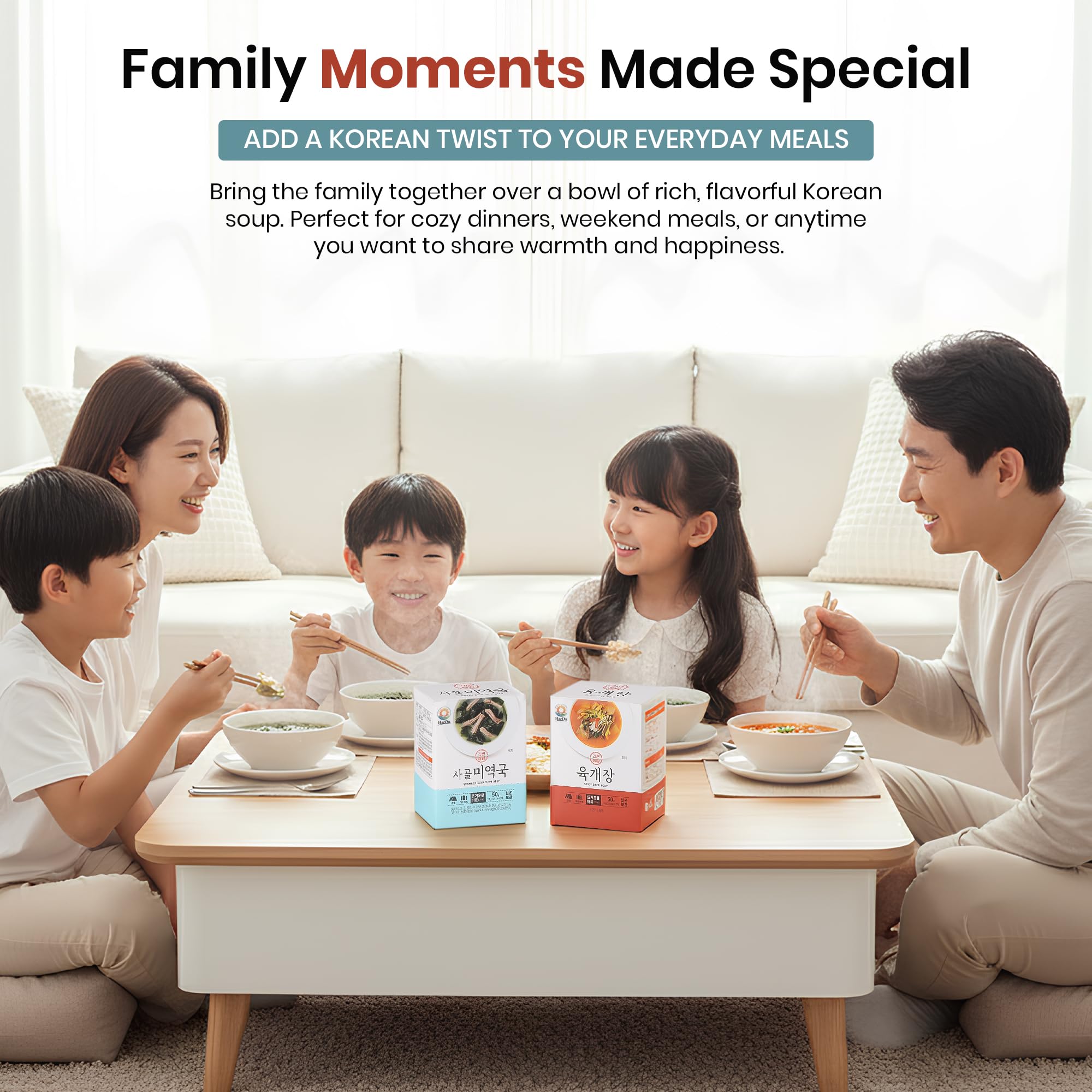 Korean Freeze Dried Instant Soup Multi-Pack (Seaweed Soup 10g × 5ea) + (Korean spicy soup 10g × 5ea) Easy cooking Individual packaging 한국 전통 국, 미역국 Miyeokguk, 육개장 Yukgaejang (10ea (Seaweed 5ea + Spicy 5ea), Multi-Pack (Seaweed / Spicy Soup))