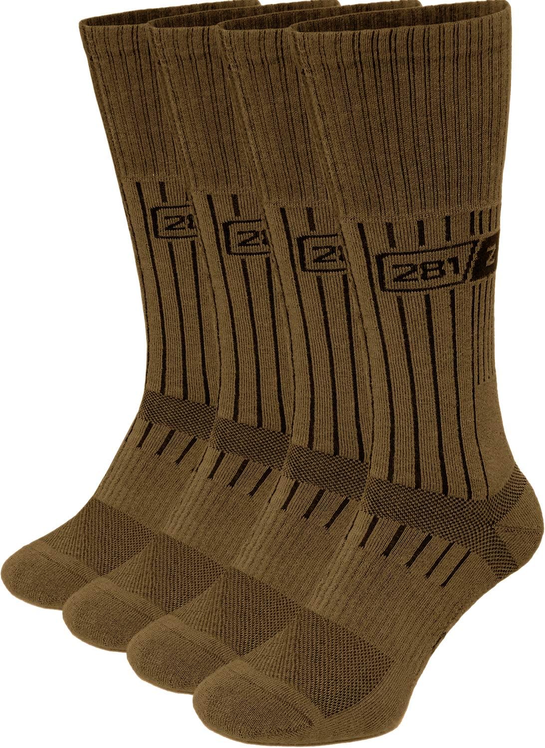 Army Demi Season Breathable Over The Calf Uniform Boot Socks (Coyote Brown), Coyote Brown 4 Pairs, Small