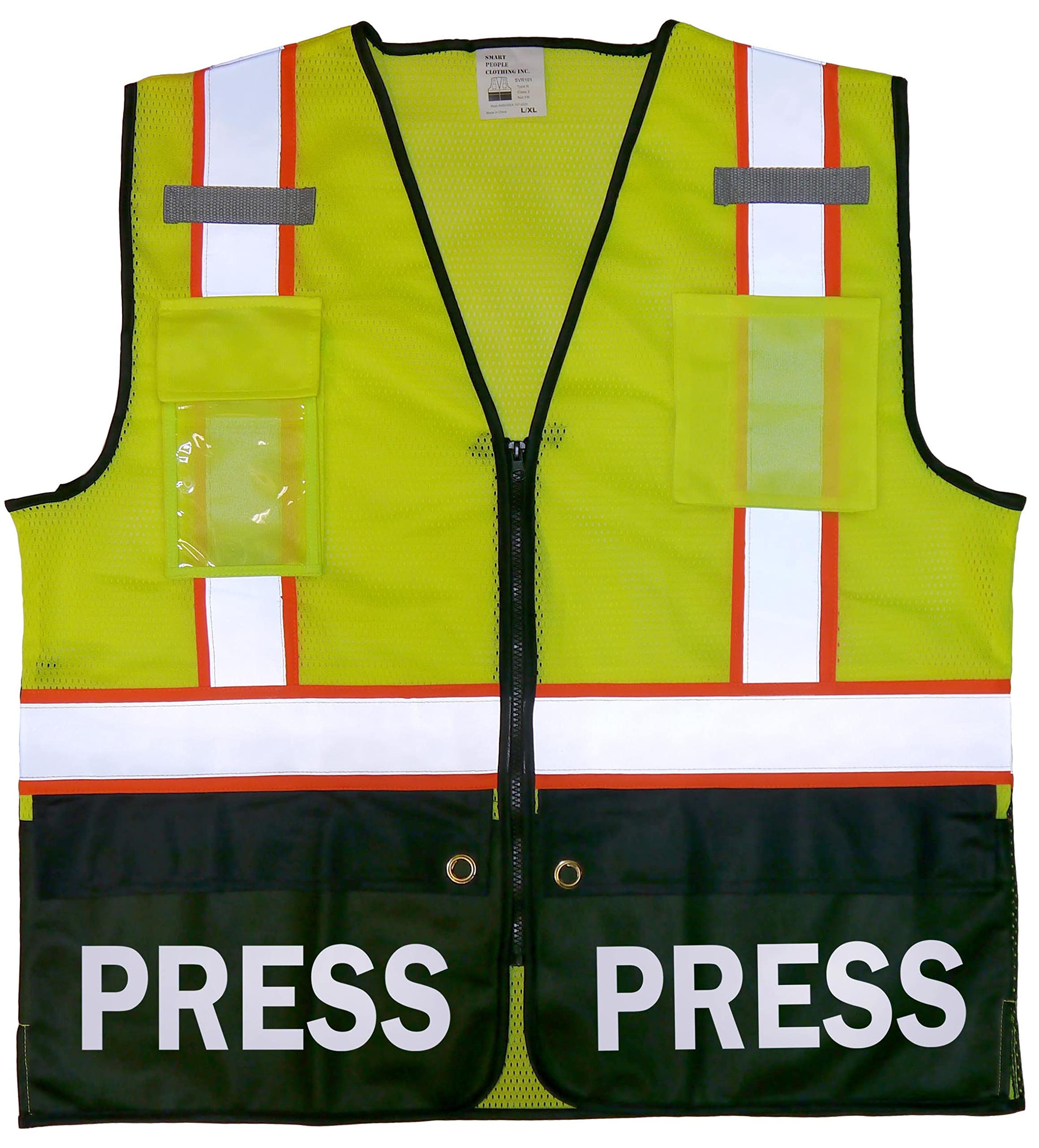 Qraphic Tee PRESS Survivor Safety Vest, Type R Class 2, Reflective logo front and back.