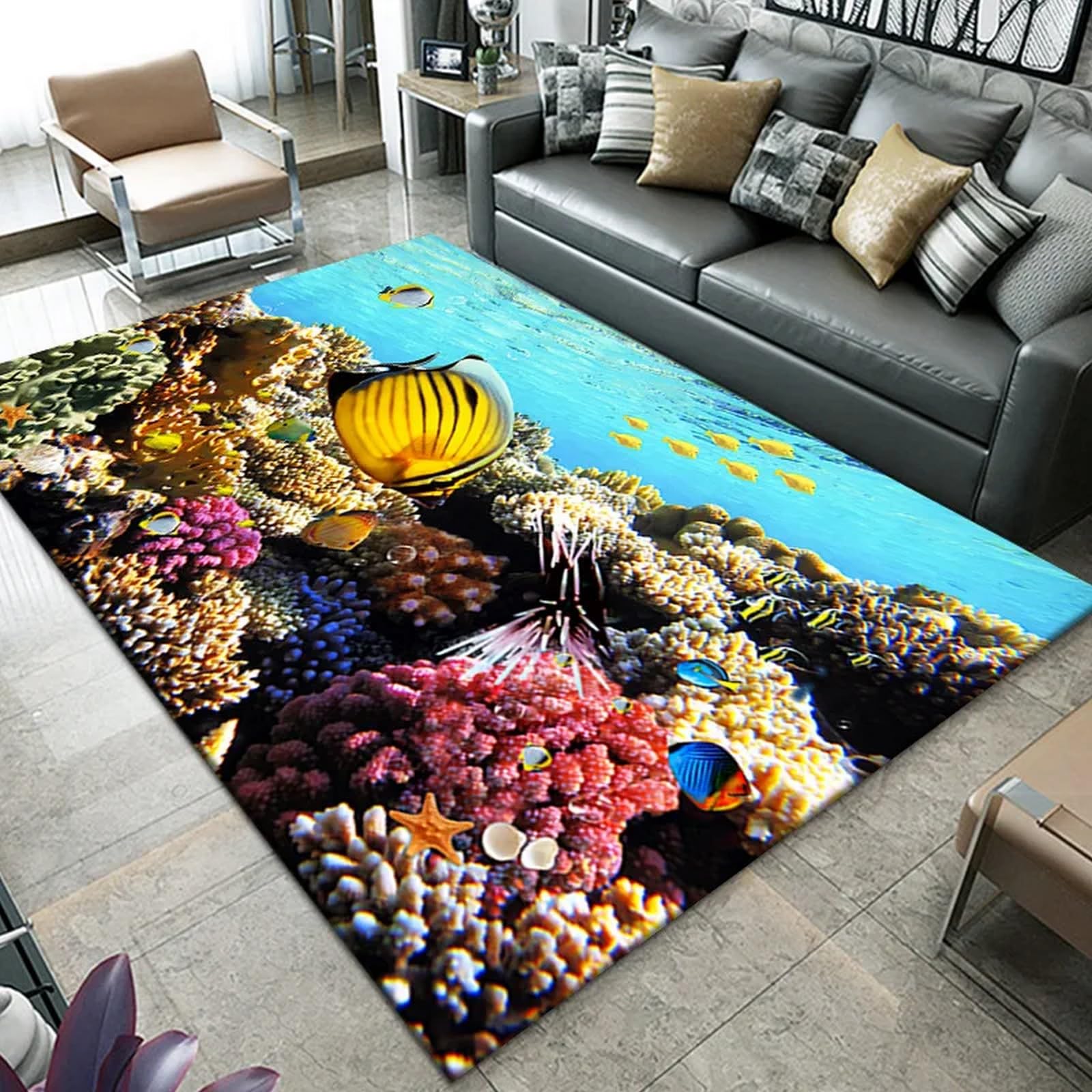 Tapis dauphin fantastique 3D antidérapant salon chambre 120x160