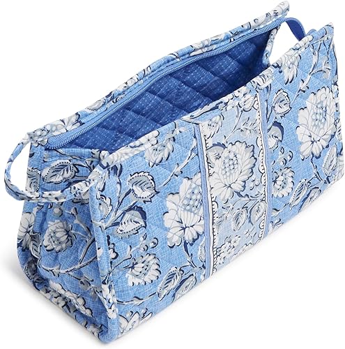 Miniatura 6 de Bolsa organizadora de maquillaje cosmético trapecio de algodón para mujer, Blue Aster - Algodón Reciclado