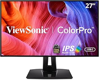ViewSonic VP2768a Colorpro 27 polegadas 1440p IPS Monitor com 100% SRGB, REC 709, USB C (90W), RJ45, Modo de cor de cor, calibração de hardware para design de foto e design de foto preto preto