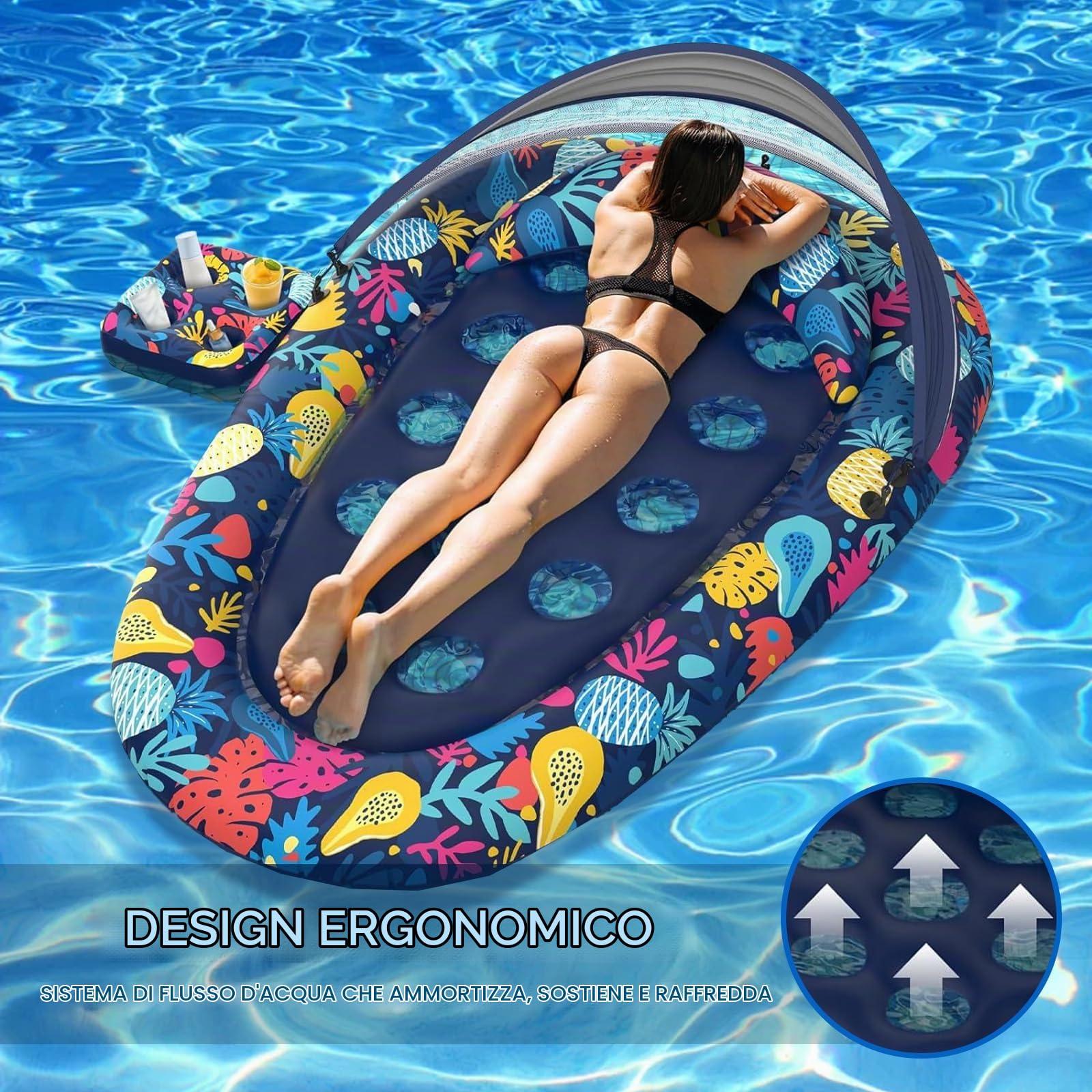 Galleggiante Da Piscina,4-in-1 Amaca Gonfiabile Mare,Poltrona Galleggiante,Amaca Galleggiante Mare,Poltrona Gonfiabile Piscina,Amaca gonfiabile,Poltrona Piscina,Gonfiabile Letto Galleggiante
