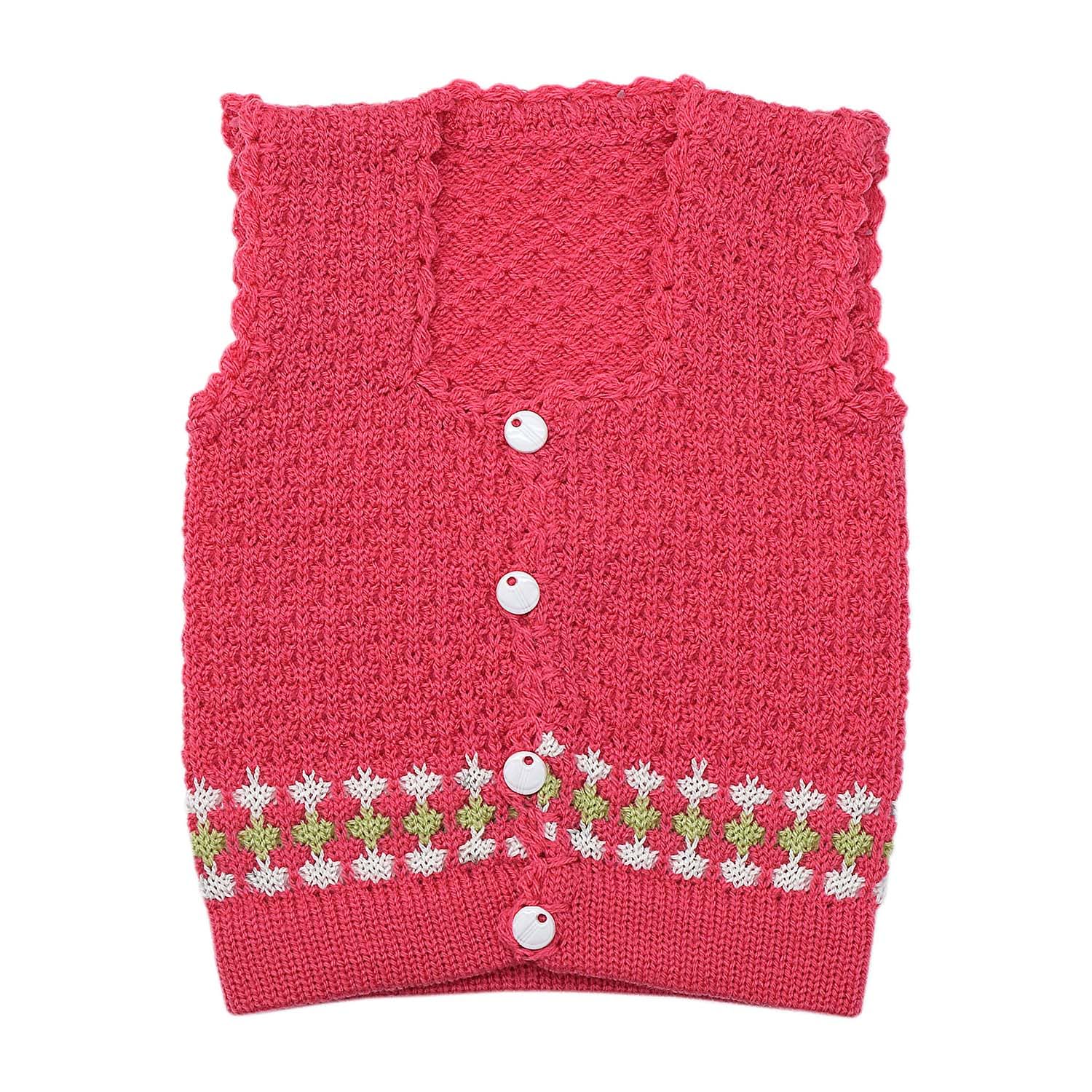 KIDSKA Woolen Sleeveless Sweater for Kids/Baby Girl Soft Woolen Sweater Suit(Multicolor, 9 to 12 Months) Pack of 3 - Image 3 thumbnail