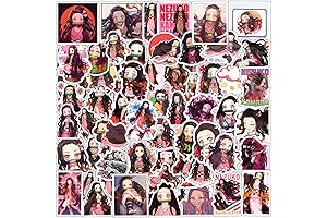 64Pcs Kamado Nezuko Stickers Pack,Anime Stickers Aesthetic for Teens Adults,Cute Vinyl Waterproof...