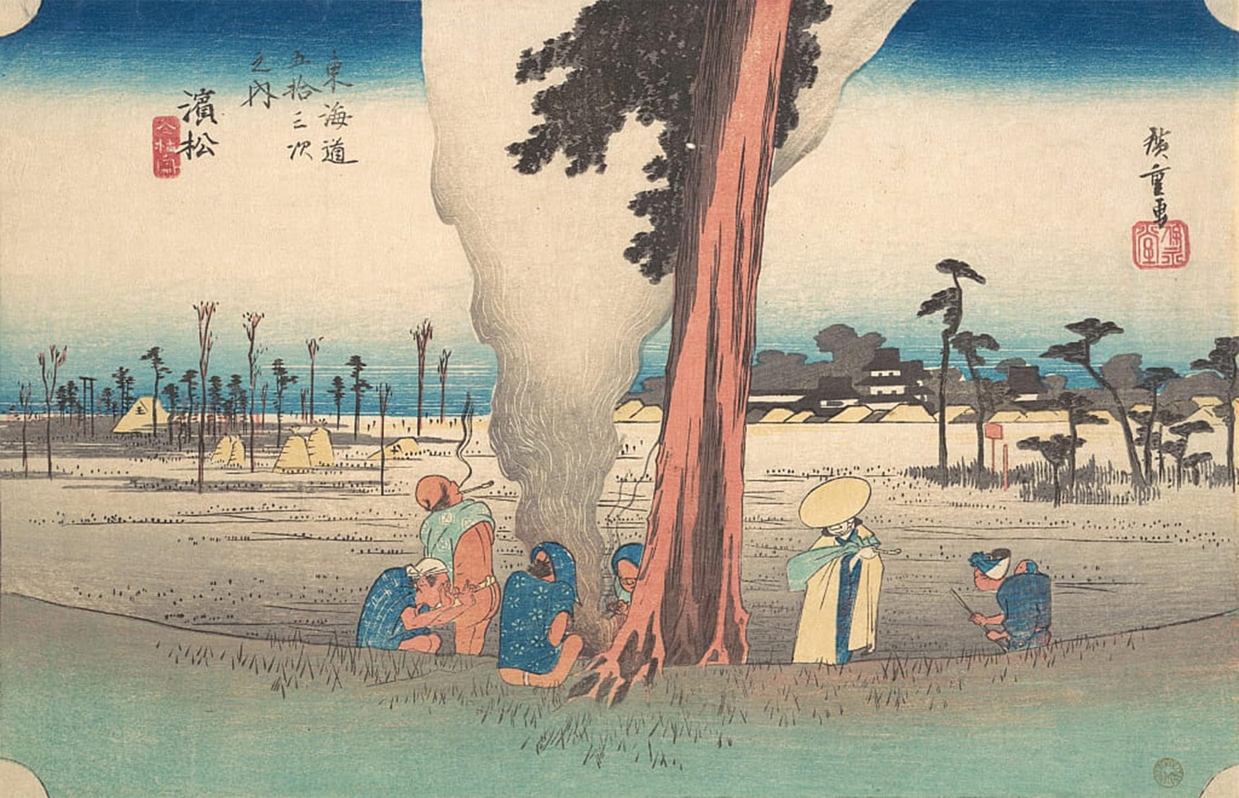 SERENDIPITP Vintage Picture Print on Canvas Wall Art Poster Hamamatsu Toko No Zu by Ando Hiroshige Artwork Print Poster for Wall Decor 60x90cm