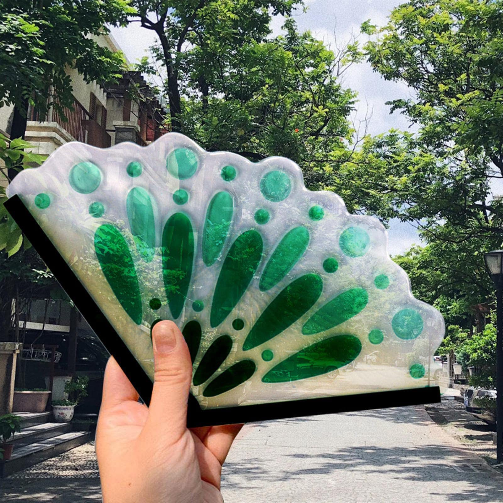 2 Stampini In Silicone Per Resina - Forma Ventaglio, Fai Da Te Creativo - Foto 12