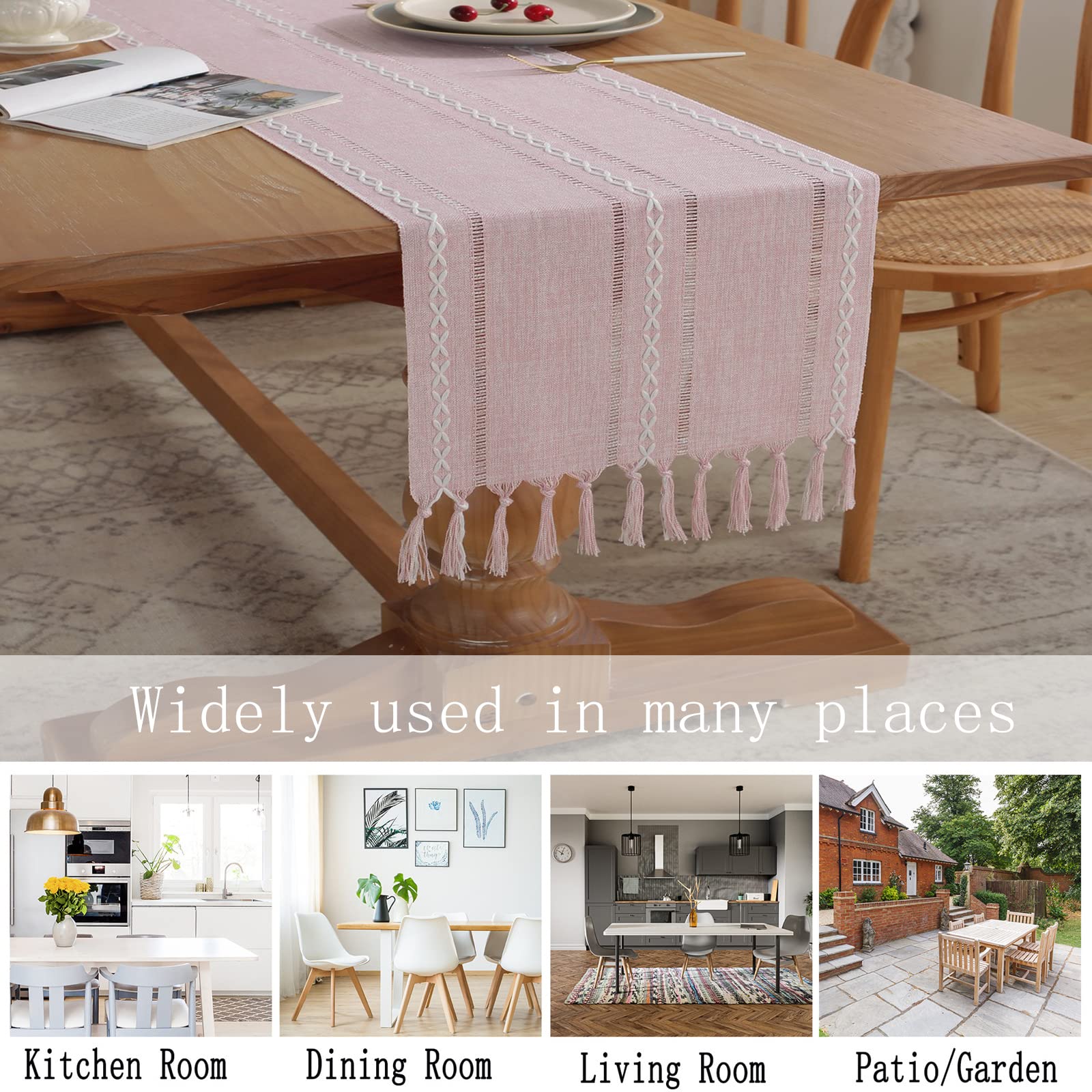 LUOYEHK Camino De Mesa Bohemio Con Borlas De 12 X 36