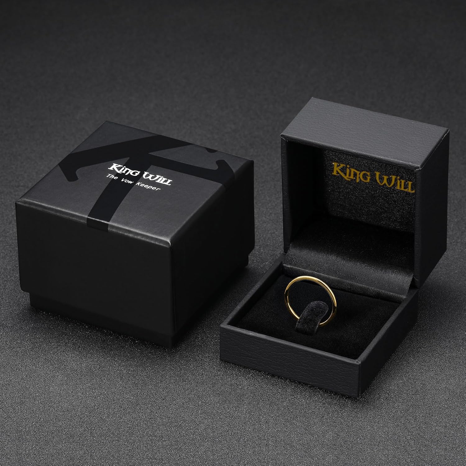 King Will Men's Women's 1.5mm 2mm 4mm 6mm 8mm Tungsten Carbide Ring 24k Gold Plated Rose Gold Plated Domed Polished Finish Wedding Band