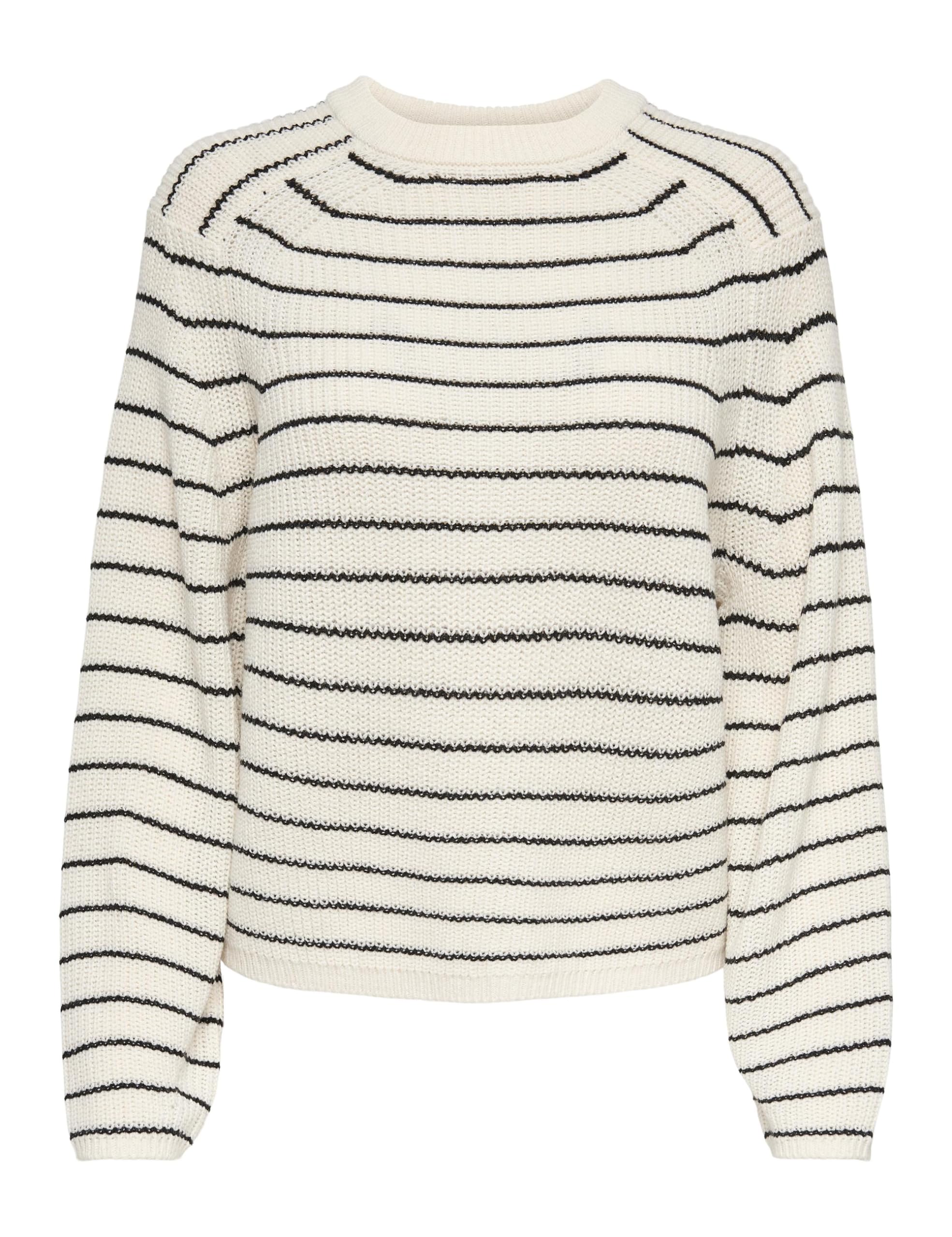 ONLY Female Knitted Jumper ONLBASE Knitted Jumper, Jet Stream/Stripes: Black, XS