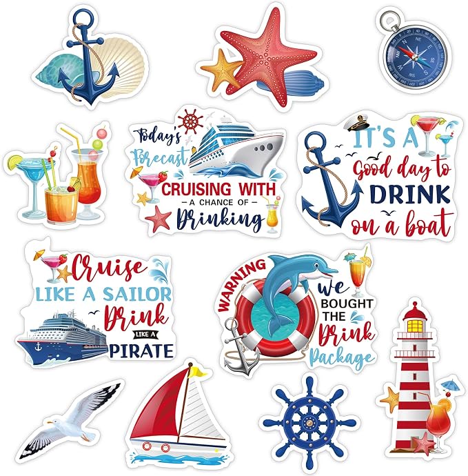 Amazon.com: Kanayu 12 Pieces Cruise Door Magnets Decorations, Sea ...