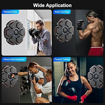 Machine De Boxe Musicale FOOING - Smart Punching Avec Bluetooth, LED Et Gants