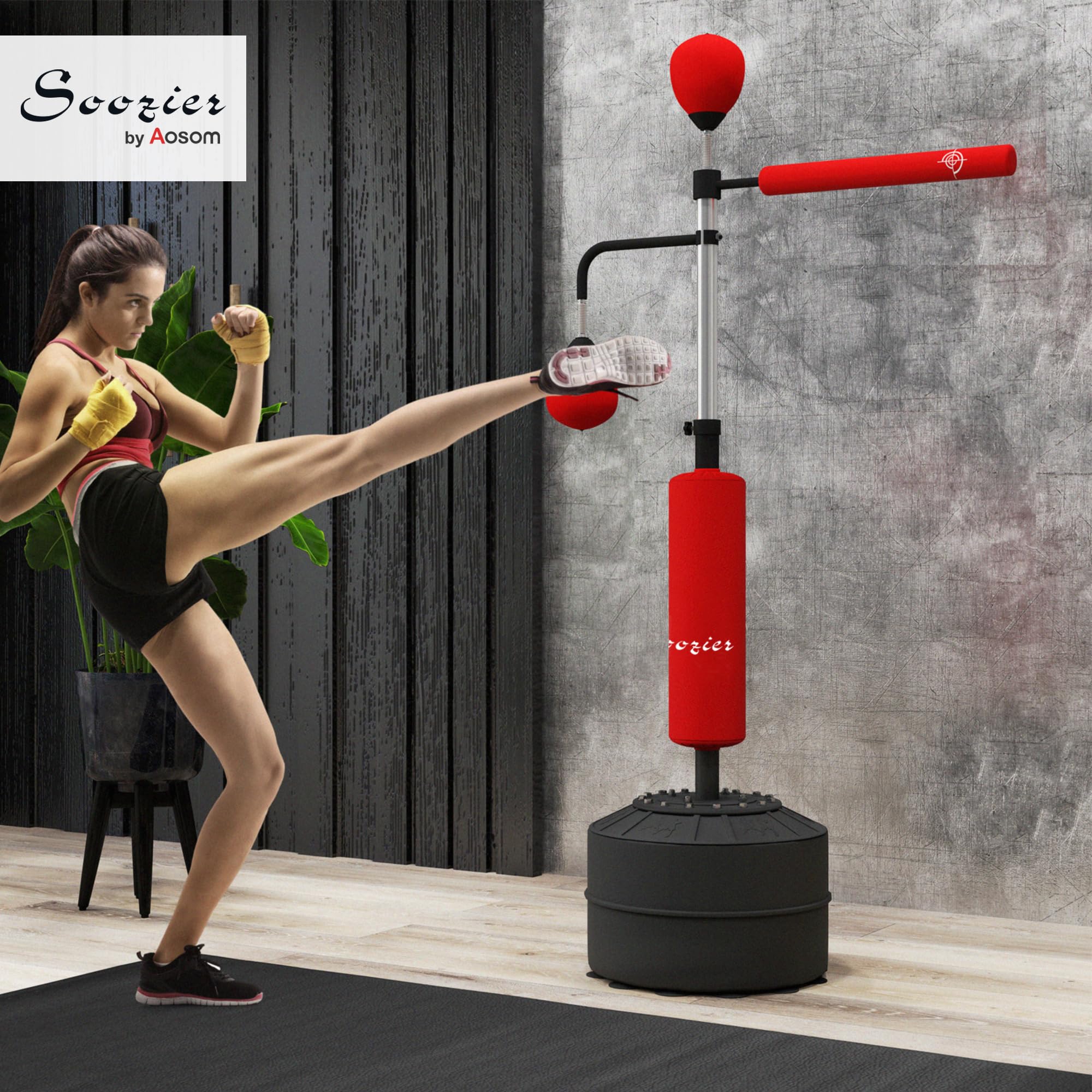 Soozier 4-in-1 Freestanding Punching Bag, Boxing Speed