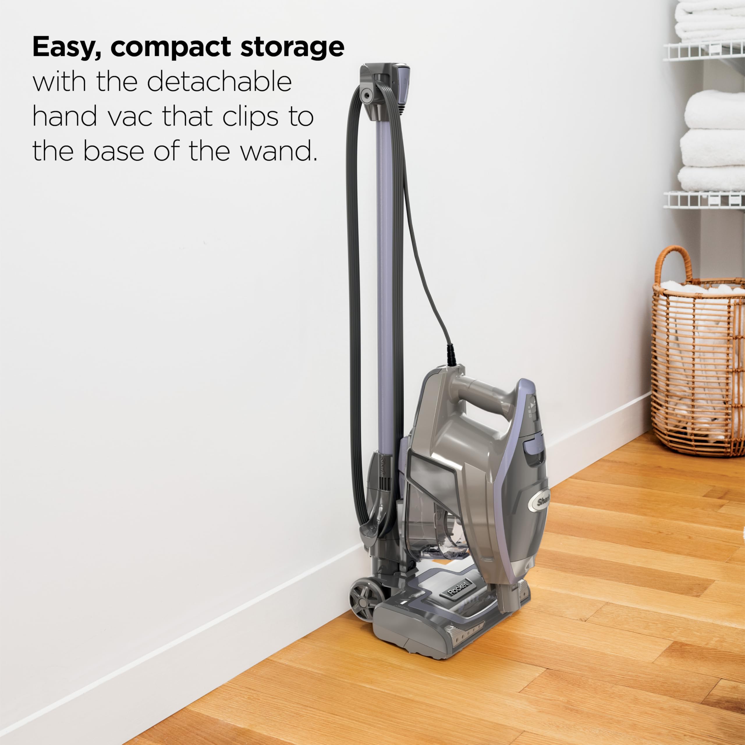 Shark HV371 Rocket Pro DLX Corded Stick, Removable Hand Vacuum, Advanced Swivel Steering, XL Cup, Crevice Tool, Upholstery Tool & Anti-Allergen Dust Brush, , Capacity: Rocket Pro (Gold)