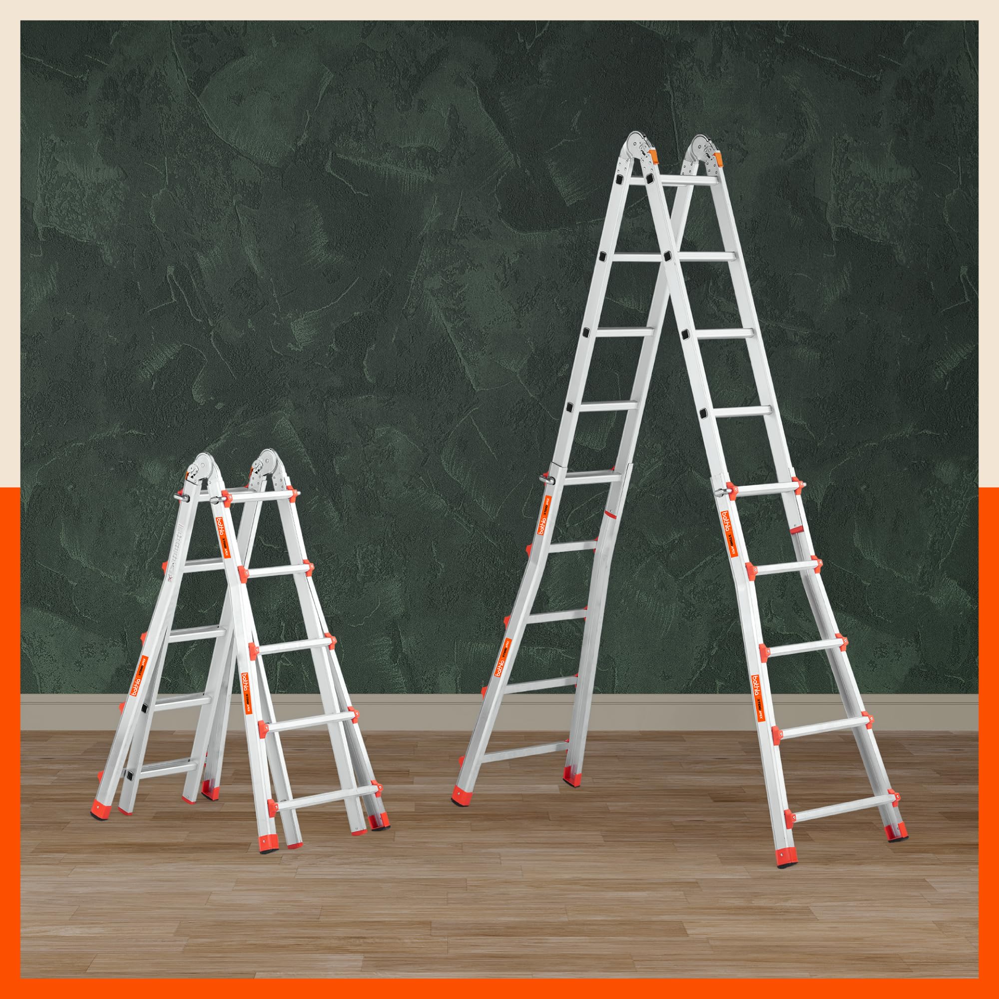 Bathla X-Tend Apex 16.5 Ft Heavy Duty Aluminium Extension Ladder | 150 kg Capacity | Anti-Slip | Multipurpose A-Frame Folding Ladder | Extendable to 5 m| for Home, Stairs, Indoor, Outdoor & Roof Use-image-19