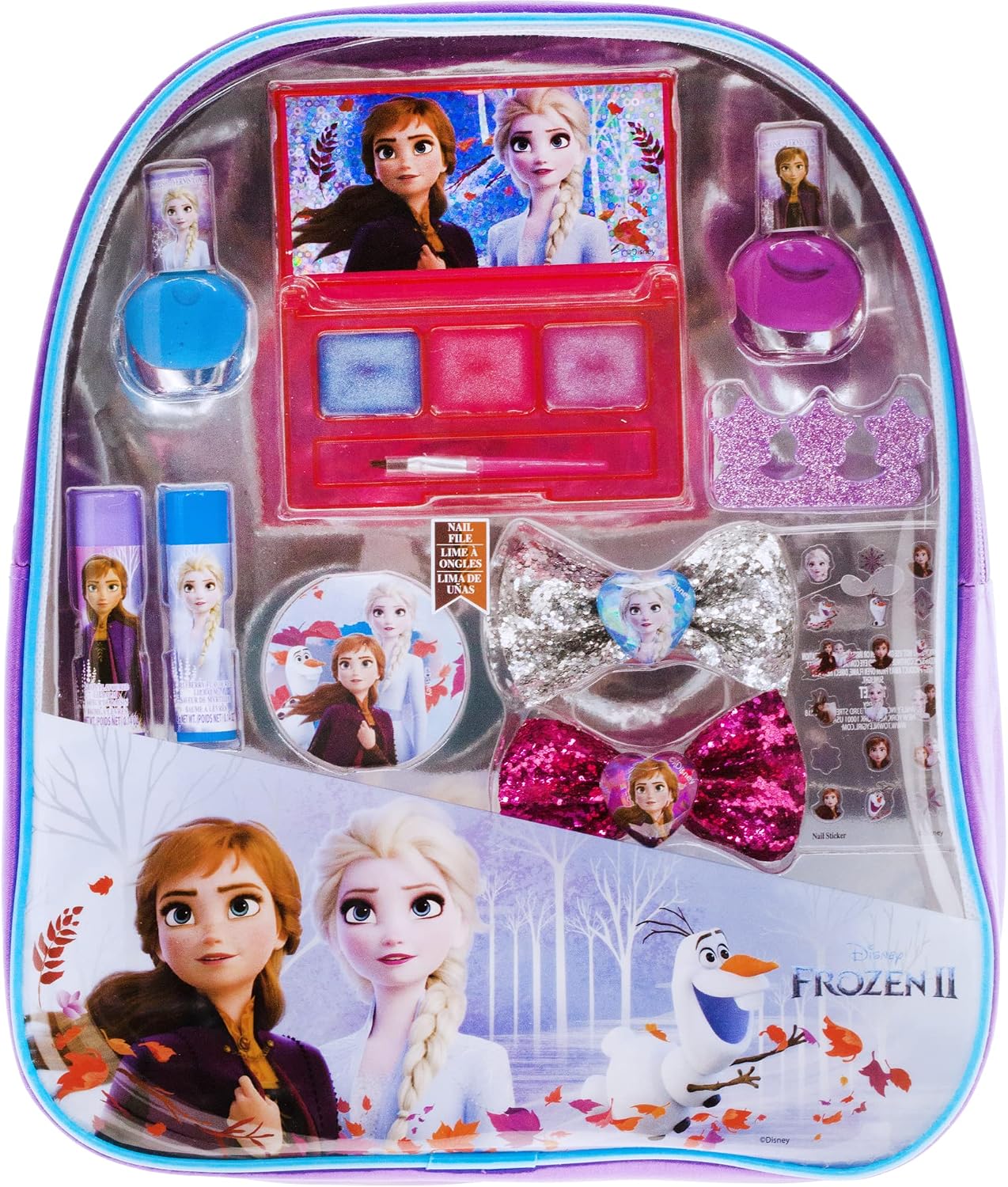 Disney Frozen 2 - Townley Girl Cosmetic Backpack Set for Kids and Girls Perfect for Parties, Sleepovers and Makeovers