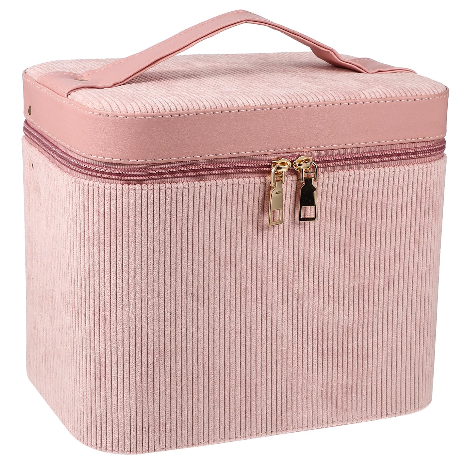 Homoyoyo Trousse de Maquillage Suspendue Double Compartiment Sac de Toilette Portable Similicuir Étui de Rangement pour Cosmétiques et Produits de Soin