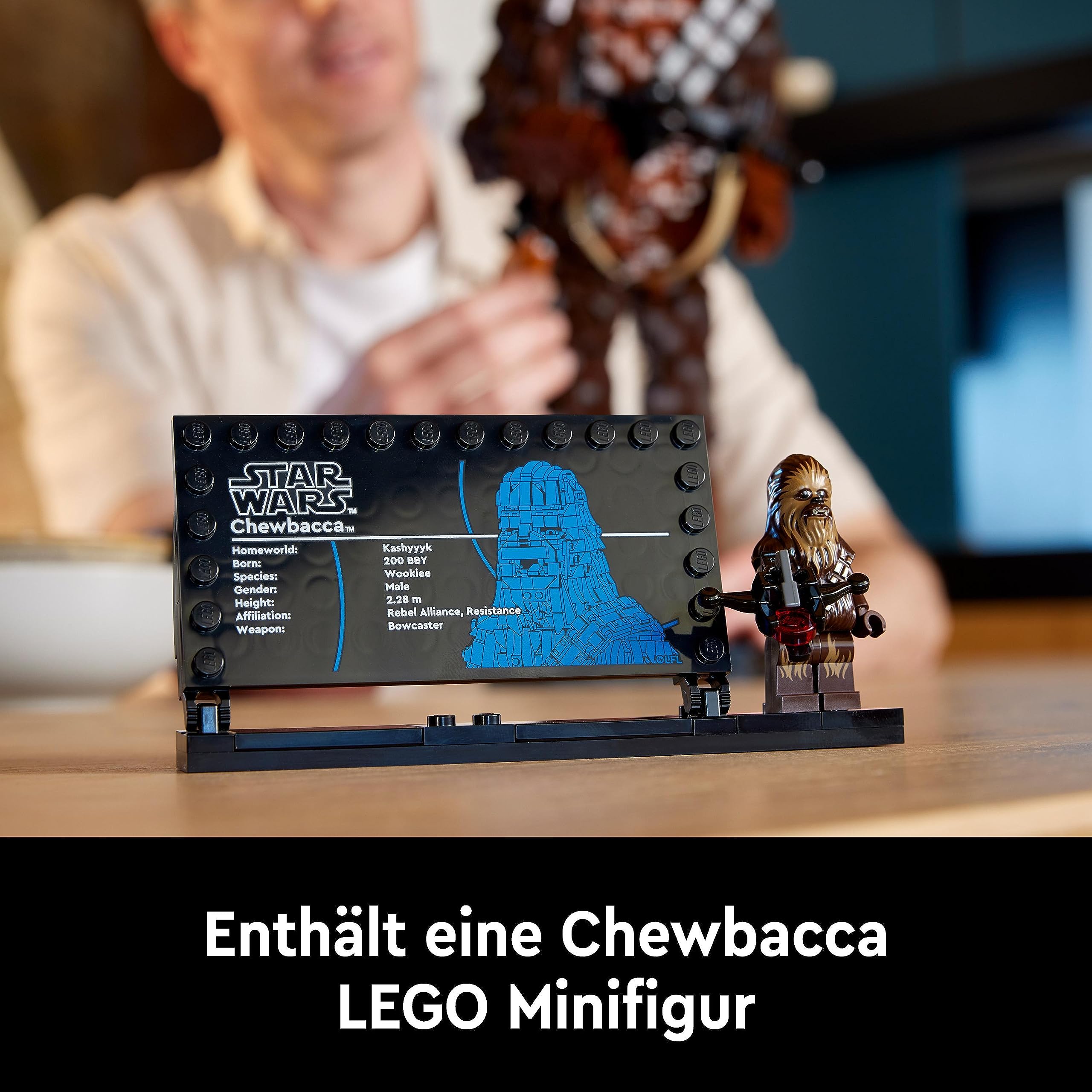 LEGO 75371 Star Wars Chewbacca, Wookie-Figur zum Sammeln, Bogenspanner, Minifigur und Infotafel, Die Rückkehr der Jedi-Ritter, Modell-Bausatz für Erwachsene, kreatives Geschenk für Männer und Frauen