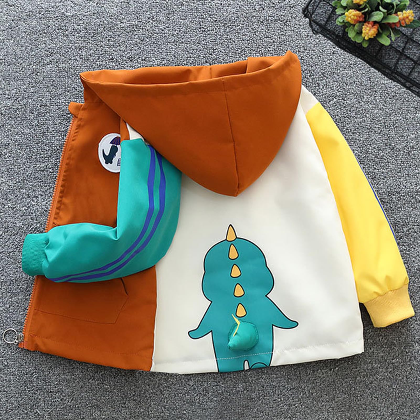 Manteau Enfant Garçon Veste Mi-saison à Capuche Coupe-vent Blouson Trench-coat Respirant pour Printemps Automne